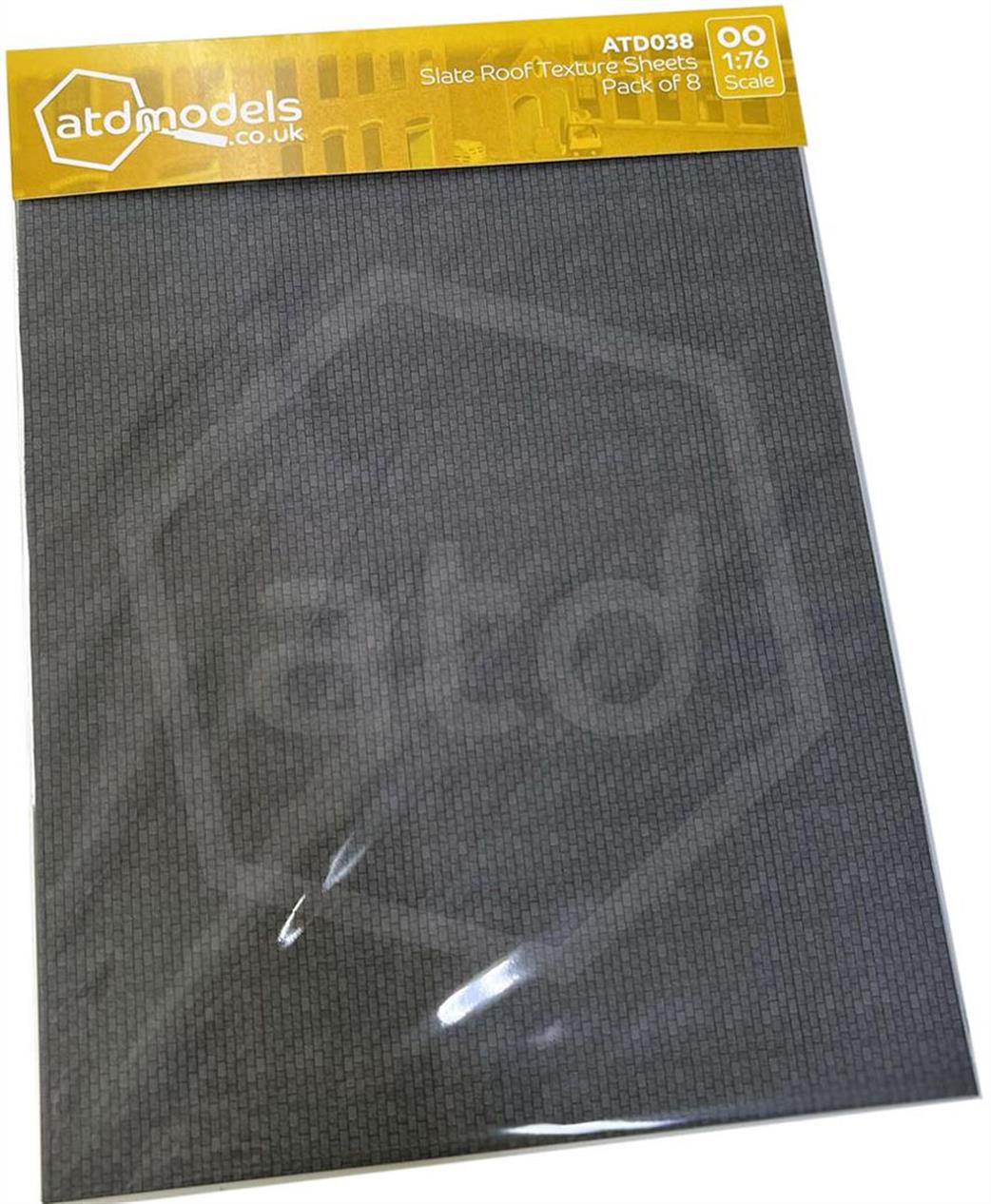 ATD Models OO ATD038 Slate Roofing Textured Card Builders Pack 8xA4 Sheets