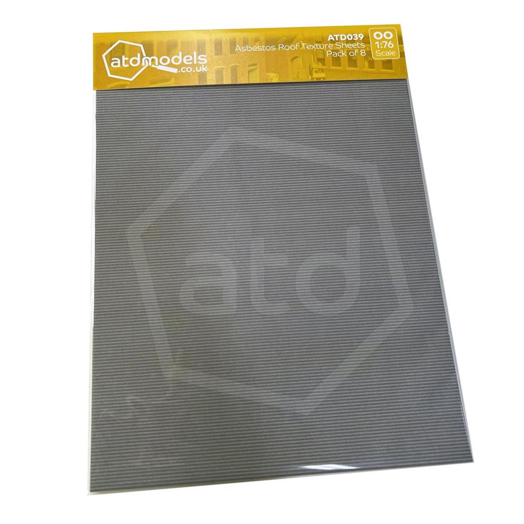 ATD Models OO ATD039 Asbestos Sheet Roofing Textured Card Builders Pack 8xA4 Sheets