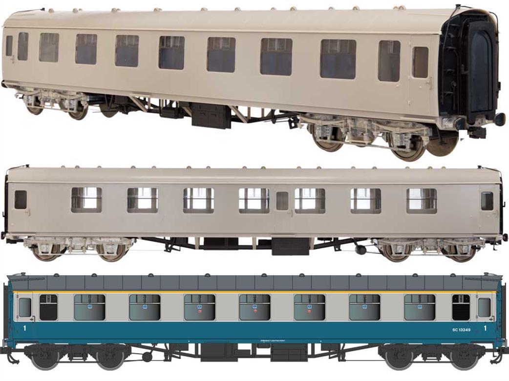 Dapol Lionheart Trains O Gauge 7P-002-251 BR E13099 Mk1 FK First Class Side Corridor Coach Blue & Grey Livery Eastern Region