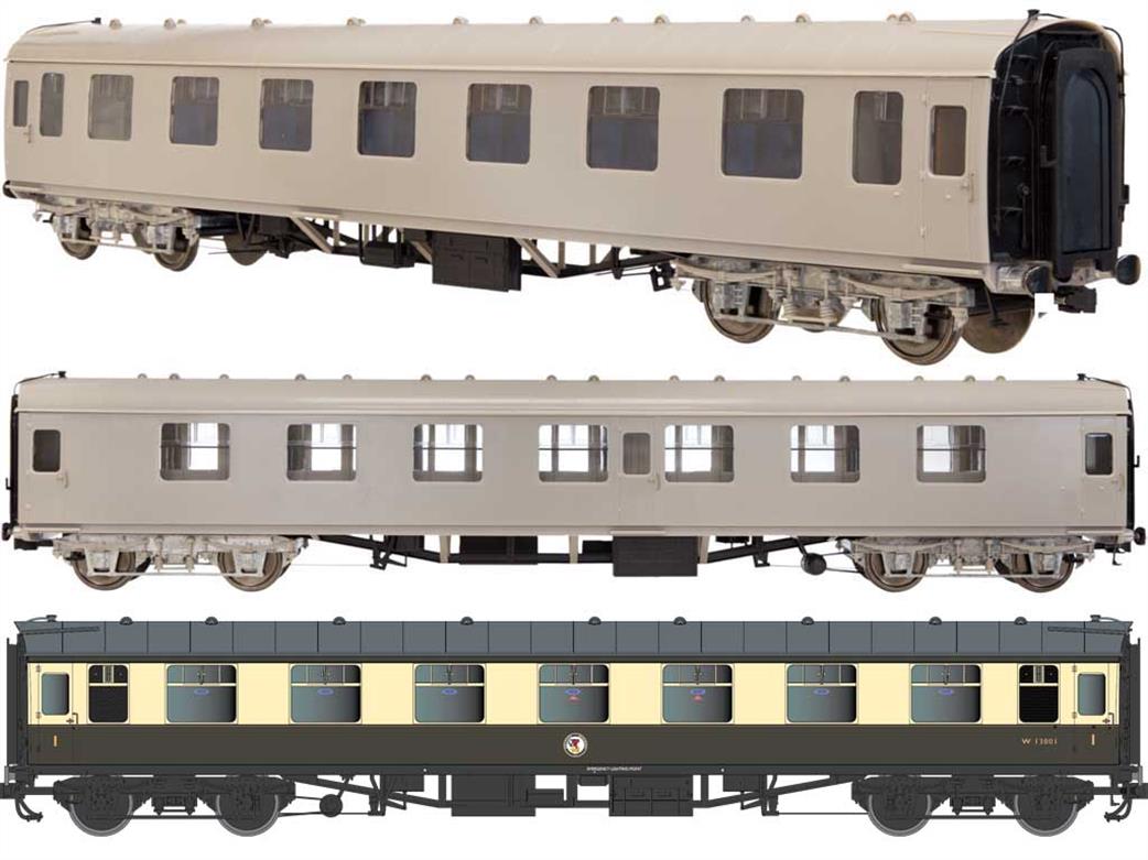 Dapol Lionheart Trains O Gauge 7P-002-350 BR W13001 Mk1 FK First Class Side Corridor Coach Western Region Chocolate & Cream Livery