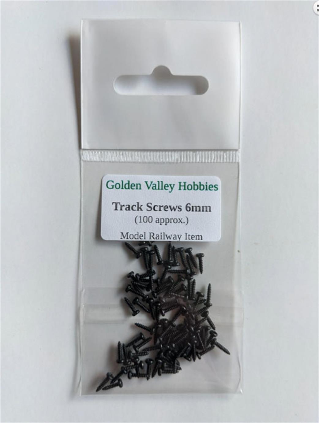 Golden Valley Hobbies OO GVSCREWS6 6mm Track Screws OO Gauge