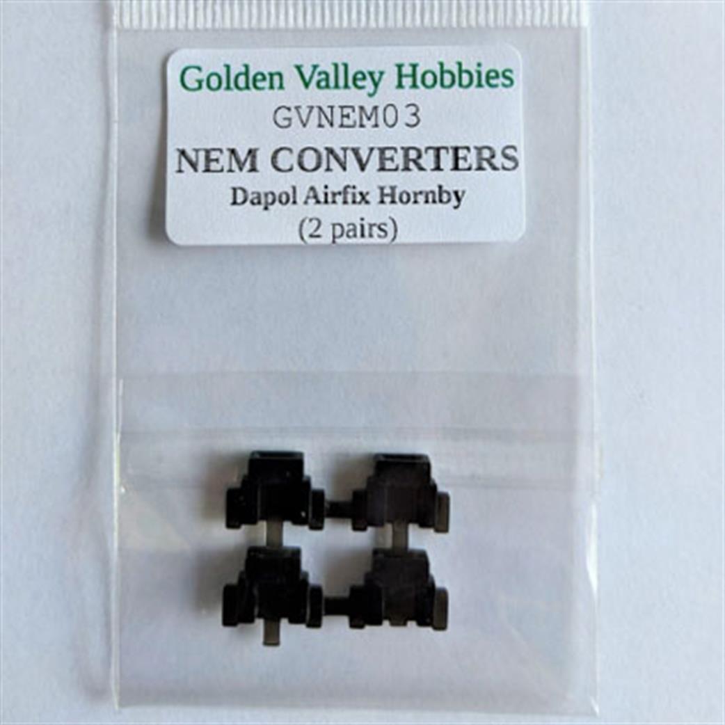 Golden Valley Hobbies OO GVNEM03 NEM Converters for Dapol Airfix Hornby 2 Pairs