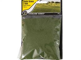Static Grass Dark Green 2mm.Static Grass is a special material that stands upright when it is appliedUse Static Grass to model fields and other tall grasses. Blend multiple lengths and colors of Static Grass to replicate all phases of growth.