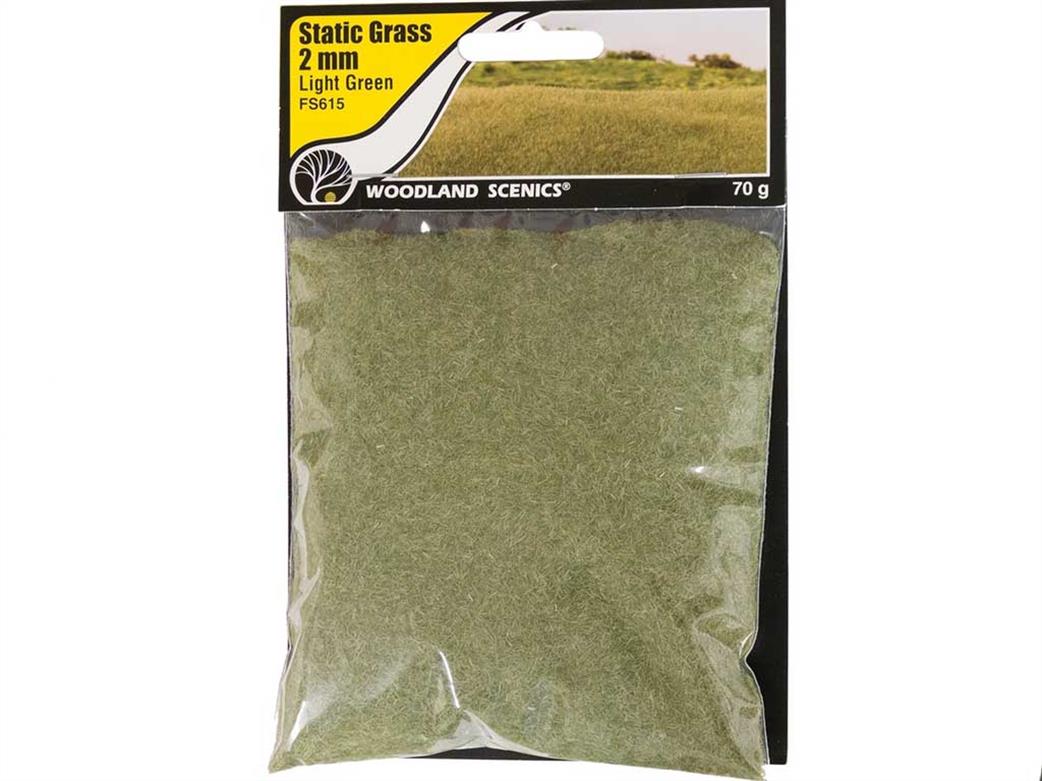 Woodland Scenics  FS615 2mm Light Green Static Grass 70g