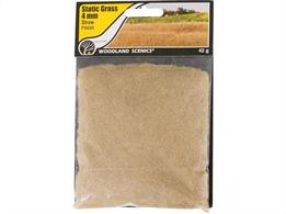 Static Grass Straw Colour 4mm.Static Grass is a special material that stands upright when it is appliedUse Static Grass to model fields and other tall grasses. Blend multiple lengths and colors of Static Grass to replicate all phases of growth.