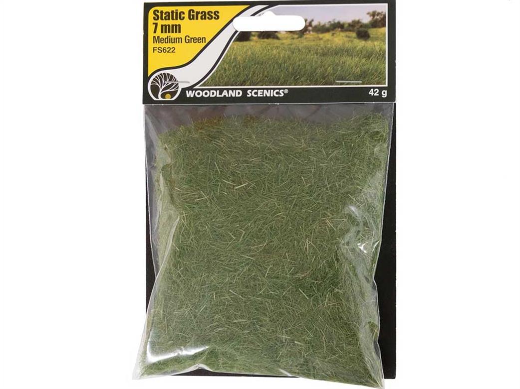 Woodland Scenics  FS622 7mm Medium Green Static Grass 70g