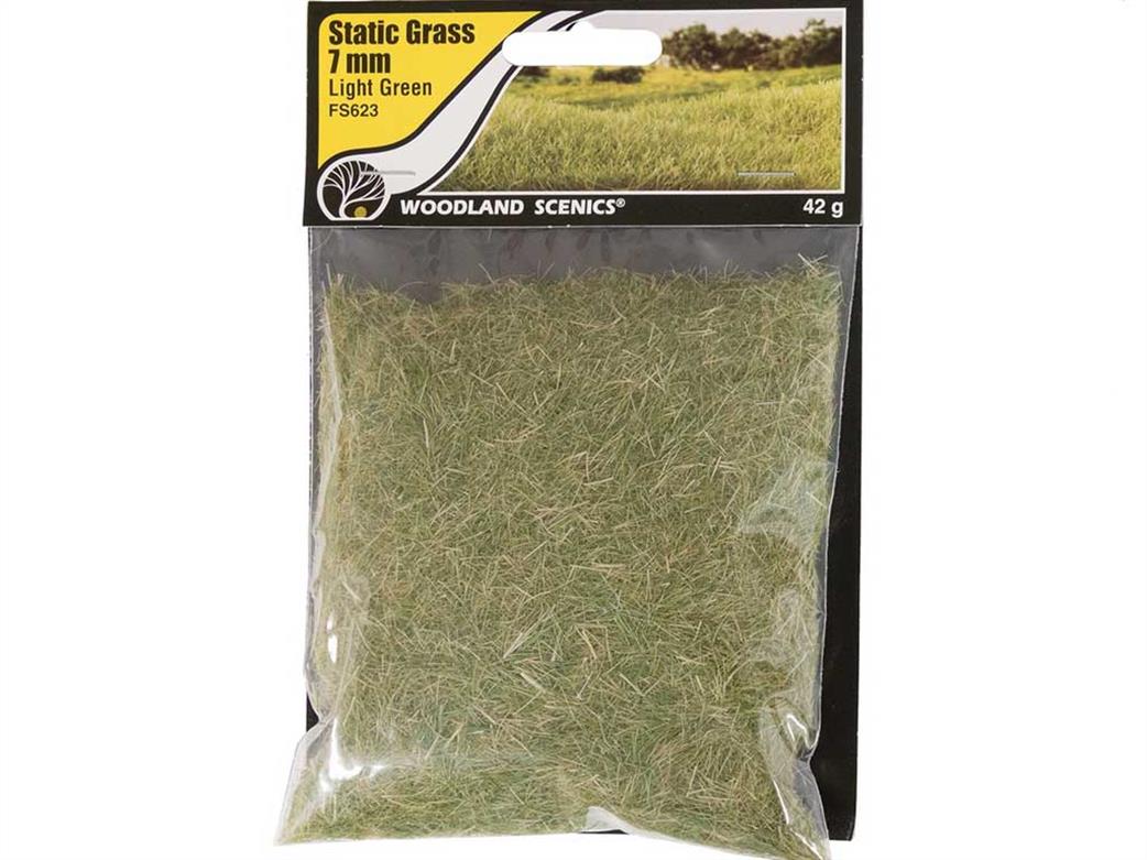 Woodland Scenics  FS623 7mm Light Green Static Grass 70g