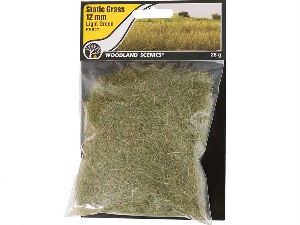 Woodland Scenics  FS627 12mm Light Green Static Grass 70g