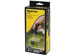 Battery powered Model Vac™, perfect strength for picking up loose landscaping material but still leaves glued items behind.Cordless modeling vacuum features an ergonomic design and can access small areas. Easy to empty and does not cause damage to excess material so it can be used again.Batteries not included.