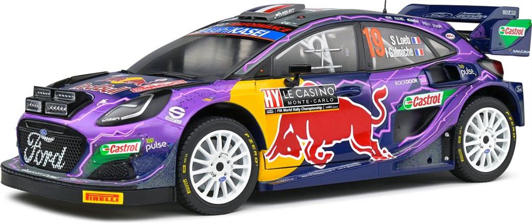 Solido 1/18 1809502 Ford Puma Rally1 Hybrid Purple Rallye Monte Carlo 2022 S.Loeb Model