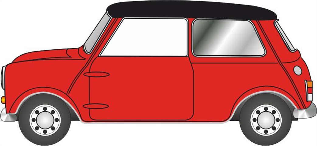 Oxford Diecast 1/76 76MN012 Austin Mini Cooper Tartan Red/Black