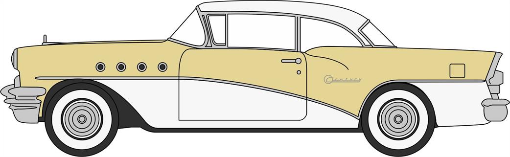 Oxford Diecast 1/87 87BC55008 1955 Buick Century Condor Yellow/Dover White