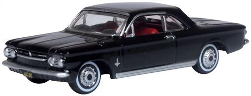 Oxford Diecast 87CH63004 1/87th Chevrolet Corvair Coupe 1963 Tuxedo Black