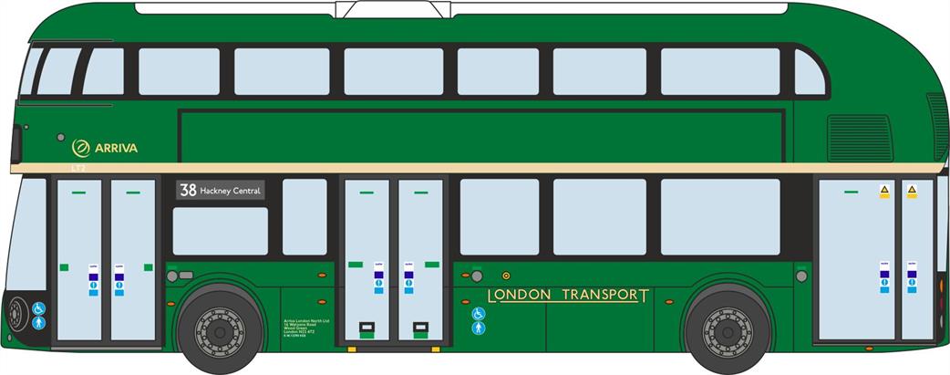 Oxford Diecast 1/148 NNR009 Arriva/London Transport New Routemaster