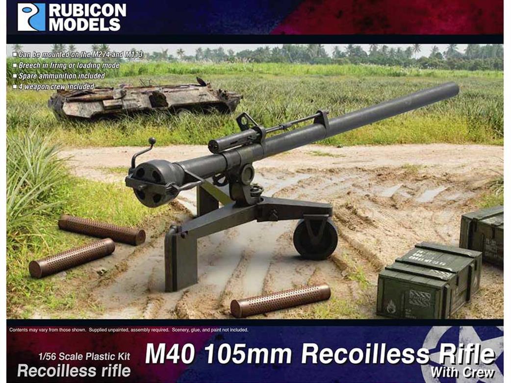 Rubicon Models 1/56 280130 M40 105mm Recoiless Rifle Plastic Model Kit