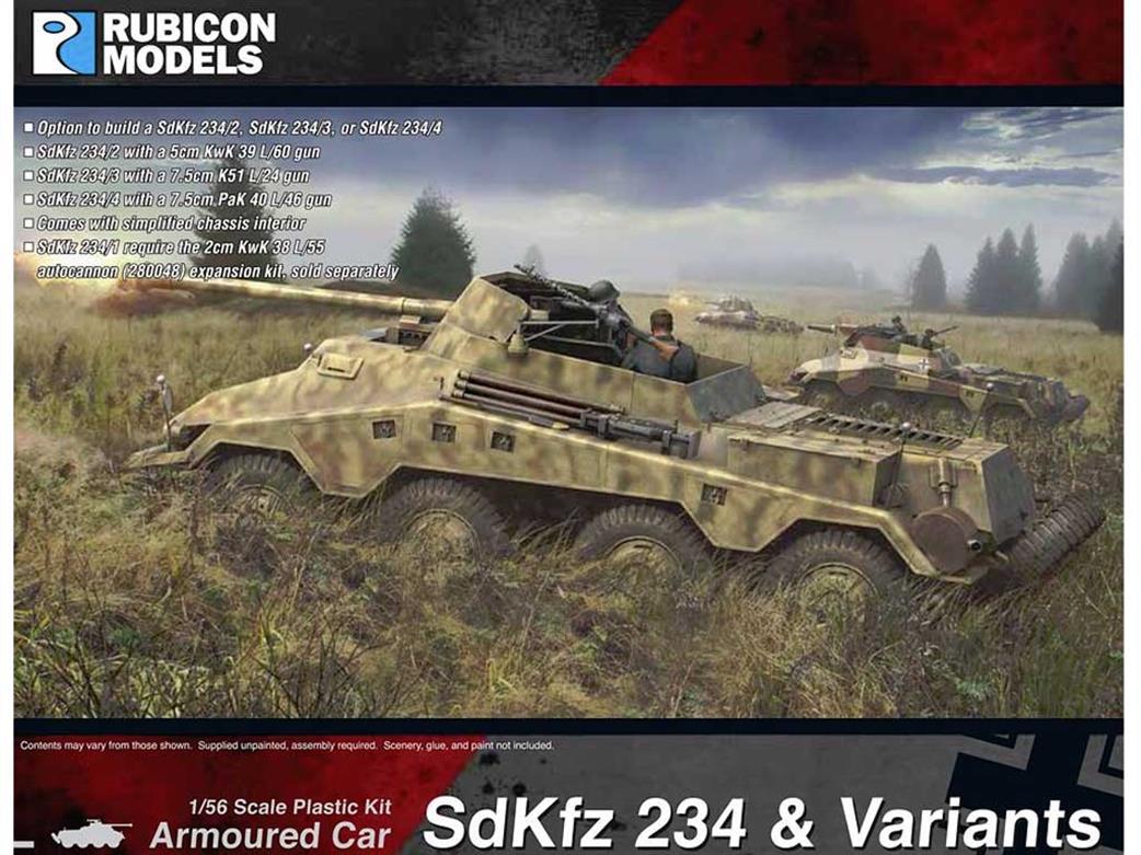 Rubicon Models 1/56 280138 German SdKfz 234 & Variants Plastic Model Kit