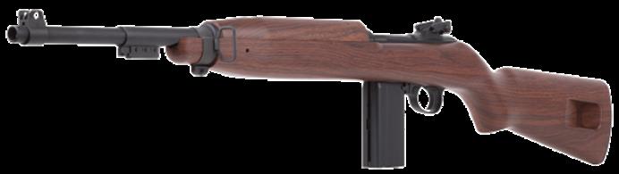 Also available with Solid wood handleThe standard firearm for the U.S. military during World War II, the Korean War, and well into the Vietnam War is now available as a replica – choose between the M1 Carbine 4.5mm BB CO2 Air Rifle, or CO2 6mm BB Airsoft Rifle. As an air rifle, the M1 features a 15 round magazine and is powered by a single 12-gram CO2 cartridge. It features a metal upper receiver with a synthetic wood look stock. Authentic replica Uses one 12-gram CO2 cartridge 15-rd. drop-free magazine Full-metal action Windage-adjustable rear sight Manual safety