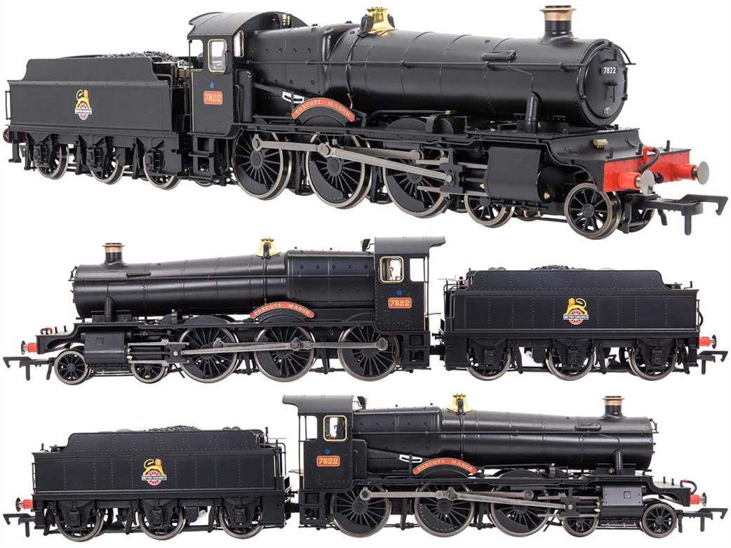 Dapol OO 4S-001-012S BR 7822 Foxcote Manor ex-GWR Collett Manor Class 4-6-0 Plain Black Early Emblem DCC Sound