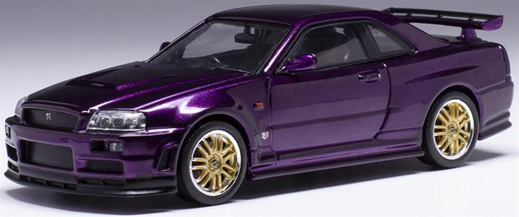 IXO 1/43 CLC526 Nissan Skyline GT-R R34 Metallic lilac 2002 Diecast Model