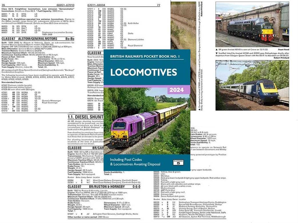 Platform 5 BRPB1 24 British Railways Locomotives 2024 Pocket Book