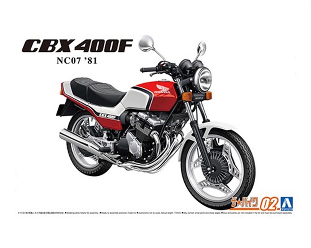Aoshima 1/12 06375 Honda NC07 CBX400F Pearl Canby Red / Pearl Shell White Motorbike Kit