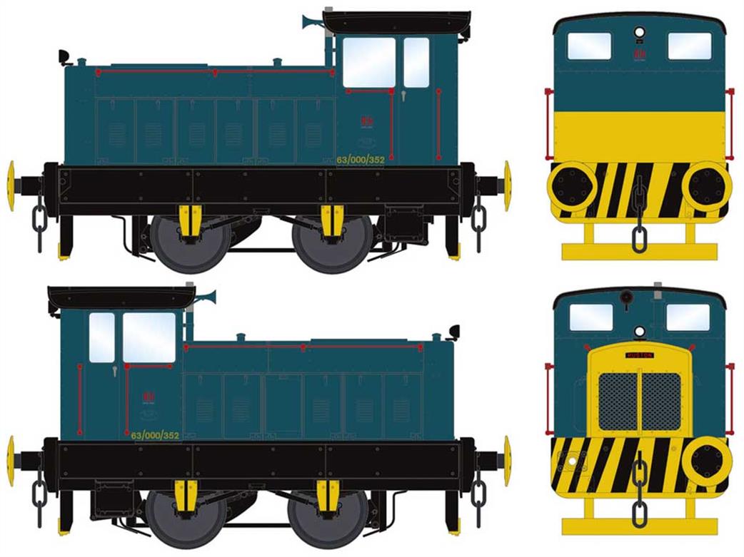 Accurascale O Gauge ACC2854 NCB No 63-000-352 Ruston 88DS 4wd shunter 338413 BR Rail Blue