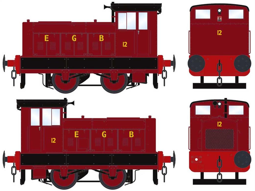 Accurascale O Gauge ACC2863 Eastern Gas Board Tettenham No.12 Ruston 88DS 4wd shunter 245033 Dark Red DCC Sound