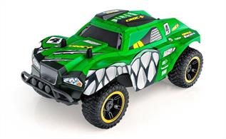1/18 Monster with great turning and 2.4Ghz technology for multiplayer races. Battery operated and very resistant body.