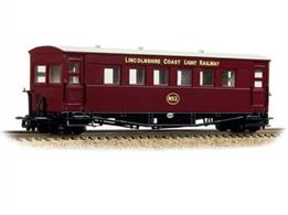 The Gloucester Bogie Coaches have been long awaited by Narrow Gauge enthusiasts and with development of these new models now complete, we are delighted to unveil this model of coach No. 4 in Lincolnshire Coast Light Railway Maroon livery.This highly detailed model is packed with features; starting at the roof there are separately fitted ventilators and finely moulded rain strips. The sides of the coach have panelled walls with recessed windows, whilst the doors are also recessed and have metal handrails on either side. The ends of the coach also have a pair of windows and with such a good view of the interior, it’s easy to see the detail that we’ve incorporated inside, too.