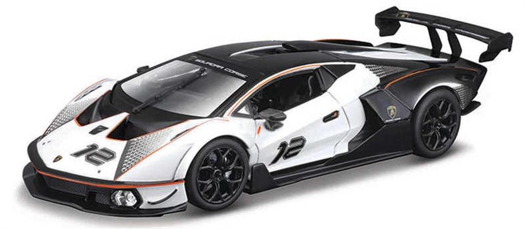 Burago 1/24 B18-28023 Lamborghini Essenza SCV12 White Diecast Model