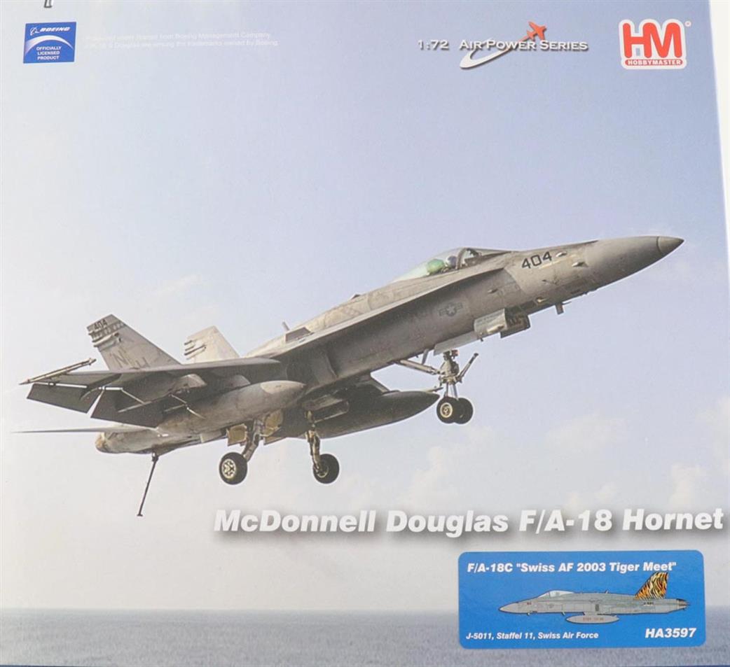 Hobby Master 1/72 HA3597 F/A-18C Hornet Swiss AF 2003 Tiger Meet Staffel 11 Swiss Air Force