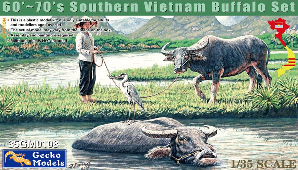 Gecko Models 1/35 35GM0108 60'-70's Southern Vietnam Buffalo Set
