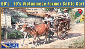 1:35 SCALE 60's - 70's Vietnamese Farmer Cattle Cart Set