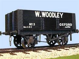 Model kit with pre-printed sides W Woodley of Oxford Gloucester RCW 6 plank open coal wagon number 3.A detailed model kit of a 6 plank open mineral wagon with side doors built by the Gloucester Railway Carriage and Wagon Company wagon to the RCH 1887 design with pre-printed sides lettered Supplied with metal wheels, 3 link couplings and sprung buffers