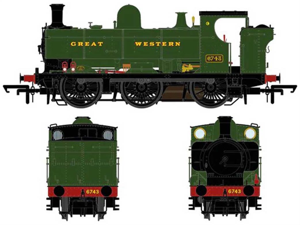 Accurascale OO ACC2882-DCC GWR 6743 57xx Class 0-6-0PT Pannier Tank Green Lettered GREAT WESTERN DCC Sound