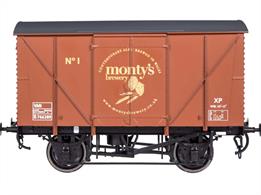 A special Brewery edition of the Dapol O gauge BR plywood sided box van finished with the Monty's Brewery logo.