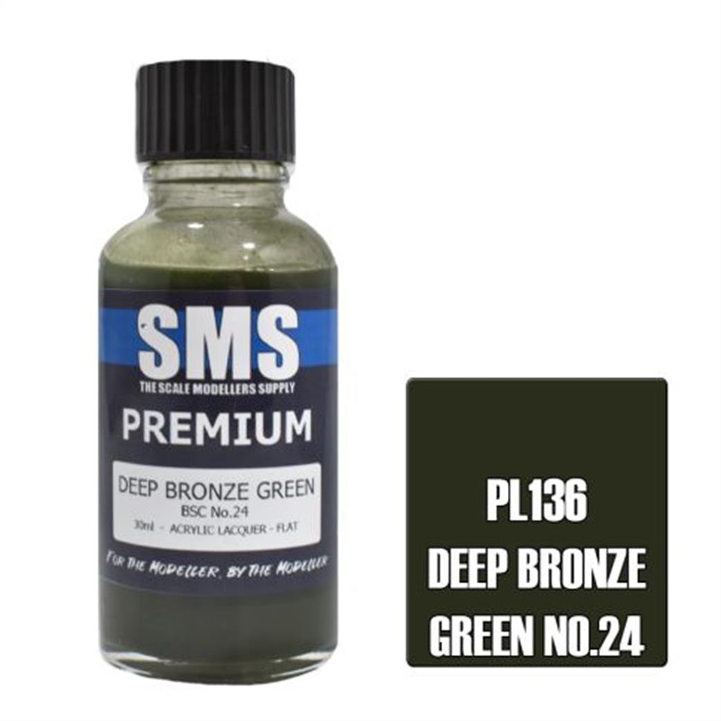 SMS Premium Lacquers  PL136 Deep Bronze Green British Army Airbrush Ready Lacquer 30ml