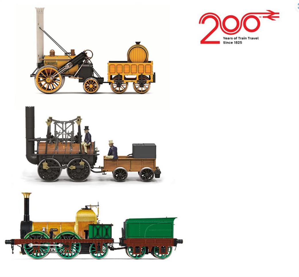 Hornby OO R30445 Birth of the Railways 200th Anniversary Train Pack Locomotion Rocket Lion Pack