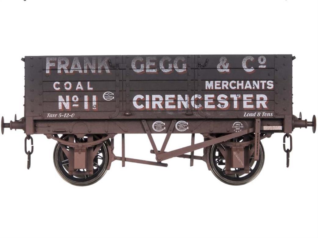 Dapol O Gauge 7F-052-011W Frank Gegg & Co Cirencester 5 Plank Open Coal Wagon 11 Weathered