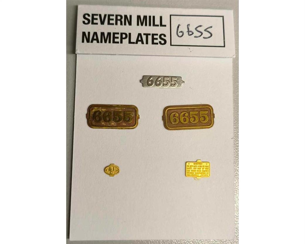 Preowned 6655 Severn Mill Nameplates 6655 BR 0-6-2 Number plate and smokebox plate O Gauge