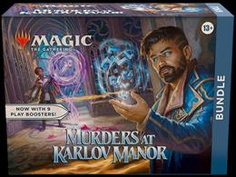 Due for release Friday 9th February 2024.Bundle contains:9 * Murders at Karlov Manor play boosters1 * Alternate art foil Axebane Ferox1 * Storage box30* Basic lands (15 foil, 15 non-foil)1 * Oversized spindown life counter