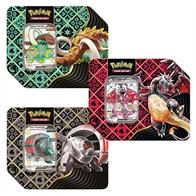 Tin contains:5 * Paldean Fates Pokemon boosters 1 * One of three foils, either - Charizard ex, Great Tusk exor Iron Treads exYou will be sent one at random unless otherwise specified, subject to availability.Contact Via Email