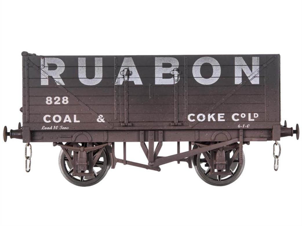 Dapol 7F-071-030W Ruabon Coal & Coke Co  828 7 Plank Open Wagon RTR Weathered Finish O Gauge