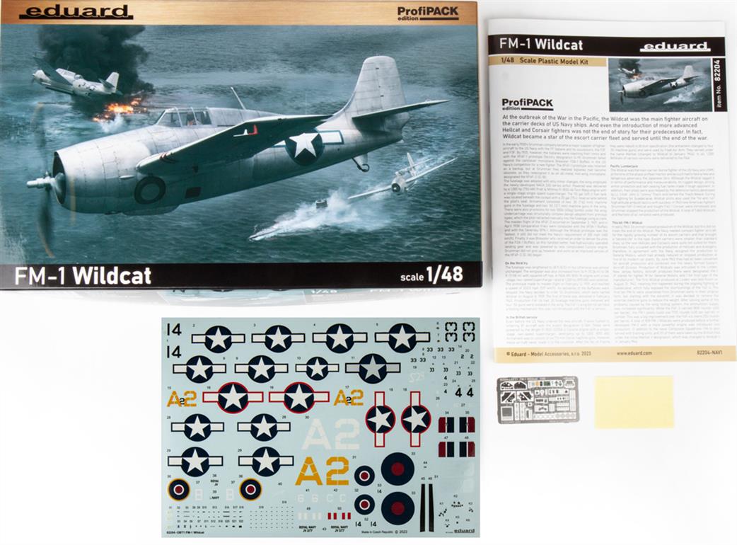 Eduard 1/48 82204 Grumman FM-1  Wildcat US Navy RN Fighter WW2 Profipak Plastic Kit