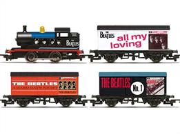 The Beatles is a name that evokes excitement in music fans globally. These four men changed the face of music history forever and became an icon for innovative pop music.In this Liverpool Connection Side B train pack, celebrate the band with a 0-4-0 Beatles liveried locomotive of the ‘Fab Four’, and three special liveried box vans of their EP smash hits: ‘All My Loving’, ‘A Hard Day’s Night’ and ‘The Beatles No. 1’.