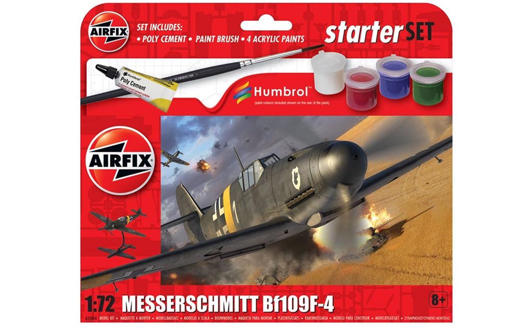 Airfix 1/72 A55014 Messerschmitt Bf109F-4 Starter Set