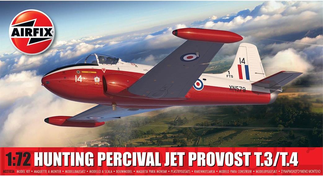 Airfix 1/72 A02103A Hunting Percival Jet Provost T3/T4 Trainer Aircraft Kit