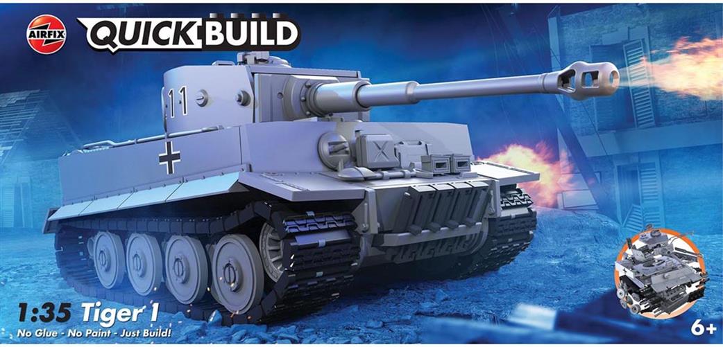 Airfix  J6041 Quickbuild Tiger 1 Tank Clip together Block Model