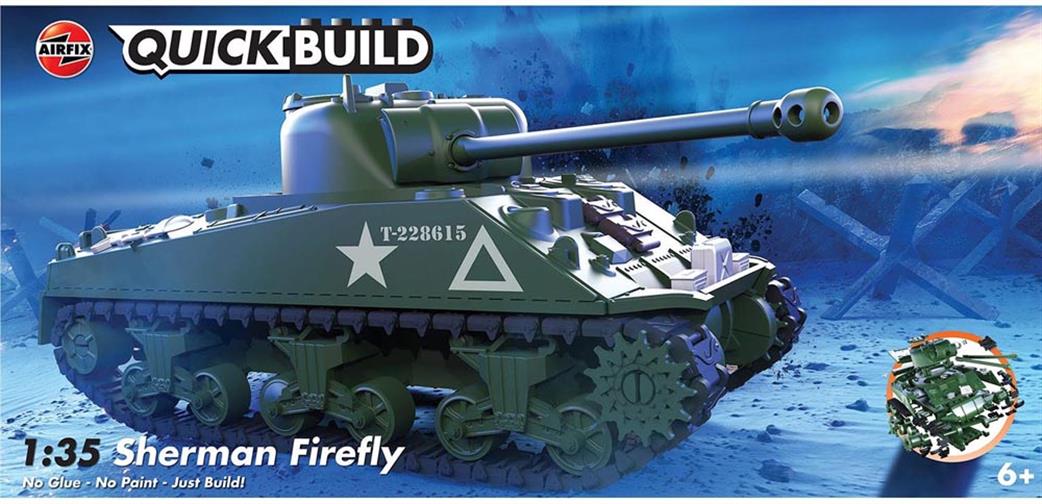 Airfix  J6042 Quickbuild Sherman Firefly Tank Clip together Block Model