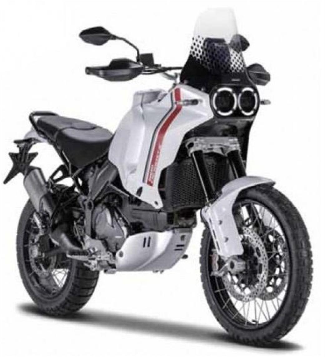 Maisto 1/18 34007-22989 Ducati Desert X White/Red/Black Motorbike Model